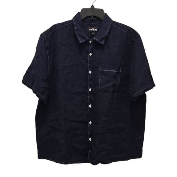 American Giant Other - American Giant 100% Linen Button Up Casual Short Sleeve Collared Shirt XL New